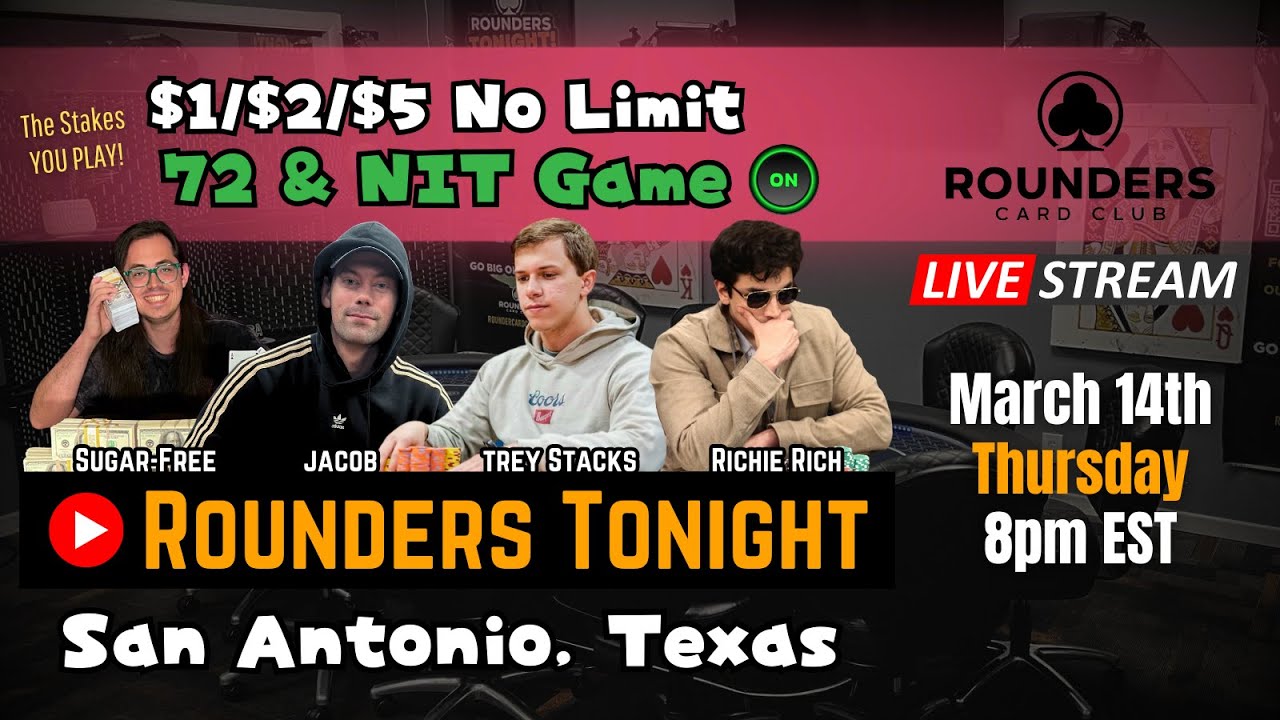 POKER Stakes YOU PLAY $1/2/5 Cash Game Featuring Trey Stacks, Richie Rich, Jacob, & Sugar-Free!!!
